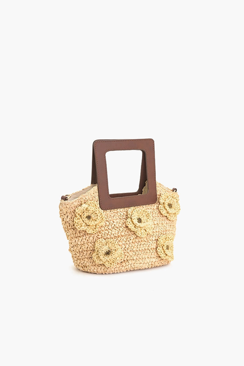 Raffia Floral Top Handle