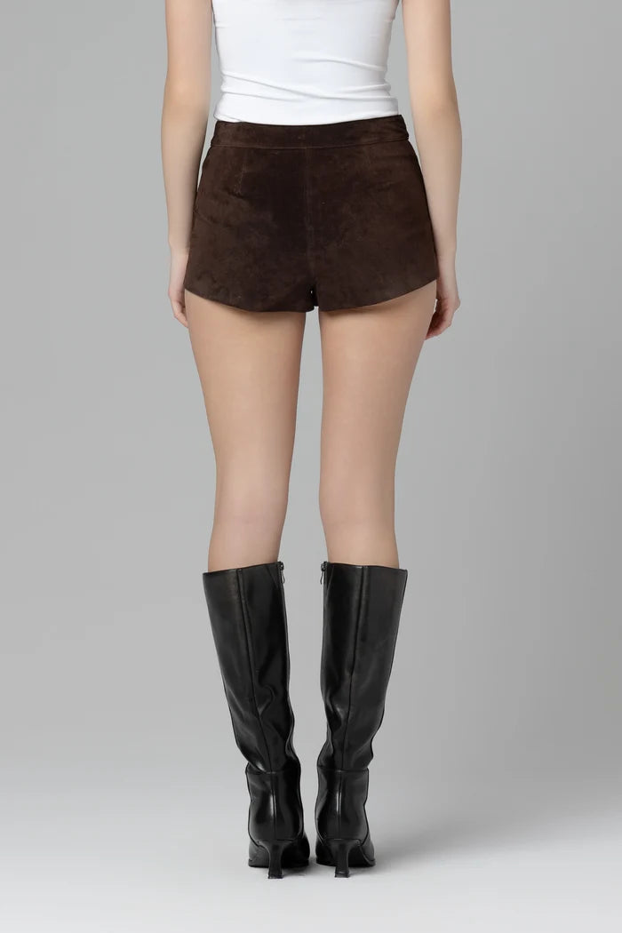 Iced Chocolate Suede Shorts