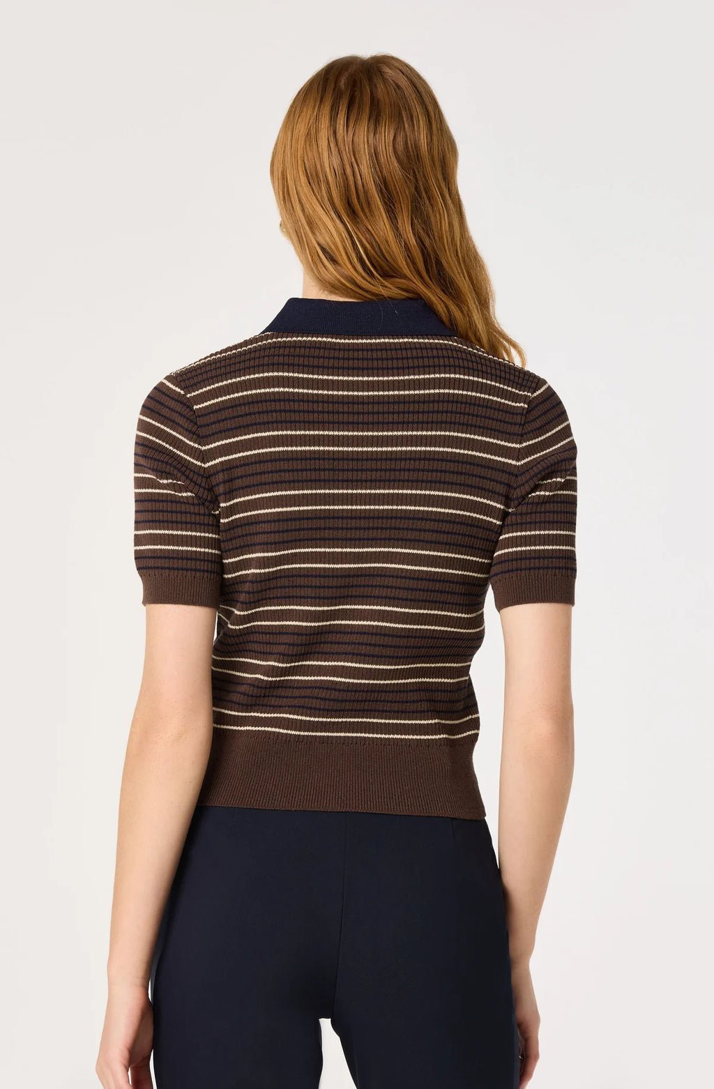 Iris Striped Polo Sweater