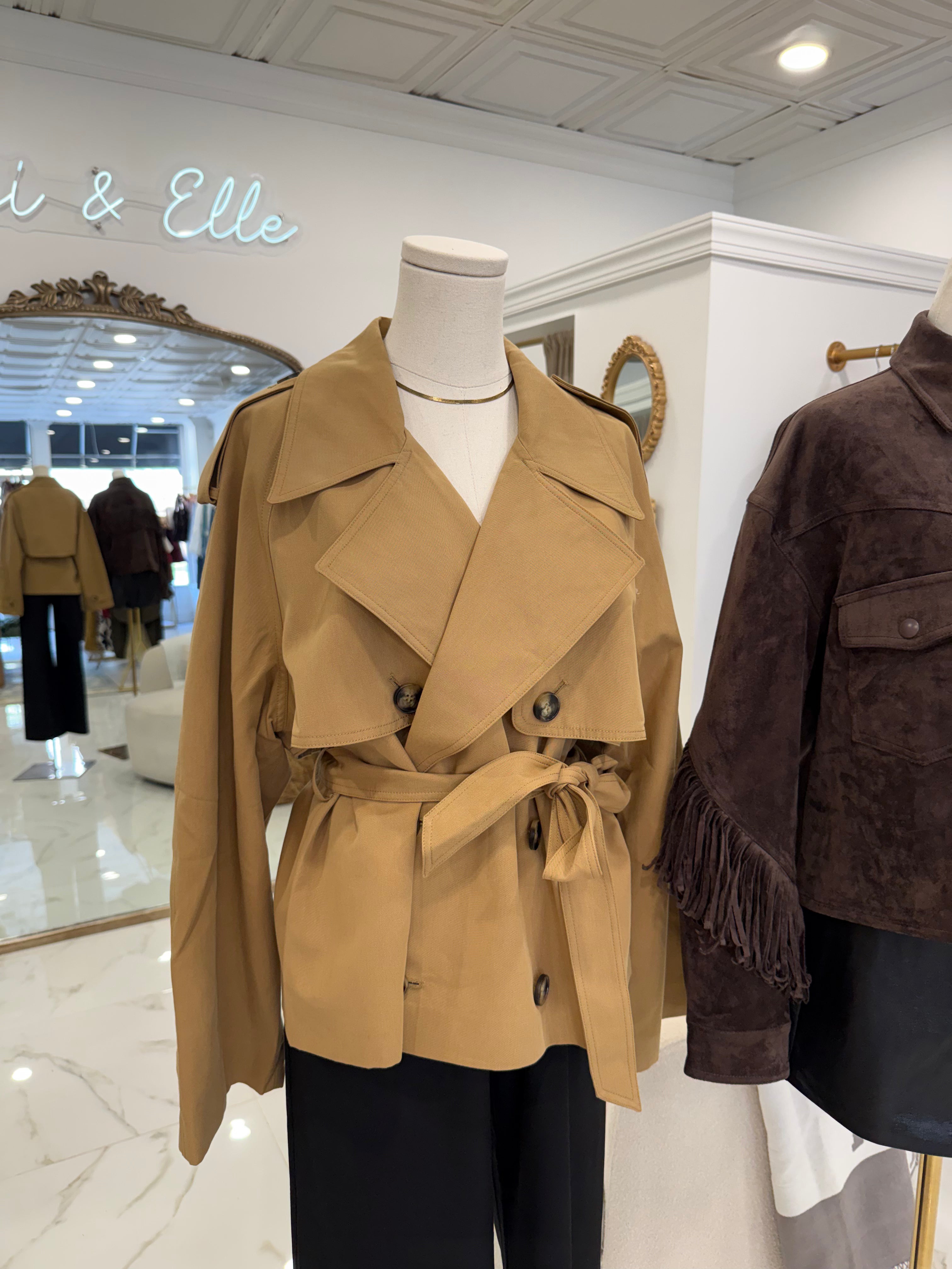 Eleanor Tan Cropped Trench