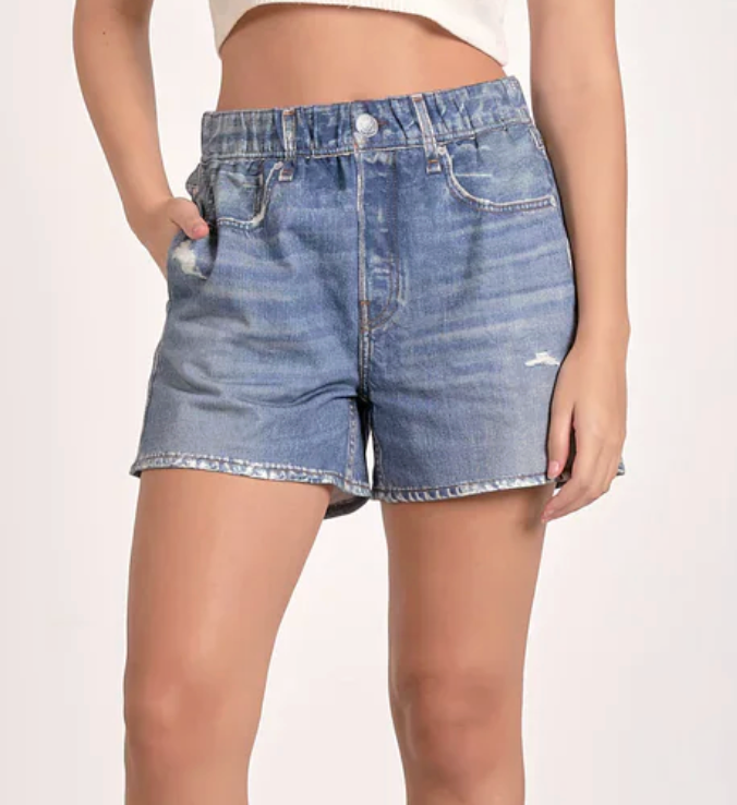 Emmie Denim Sweatpant Shorts