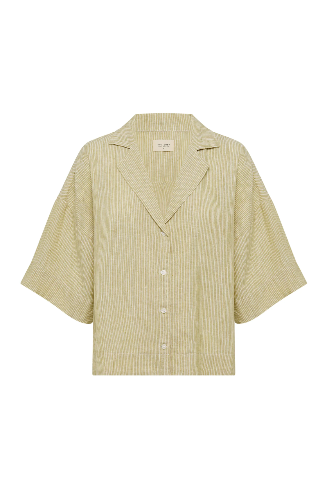 Moss Striped Linen Shirt