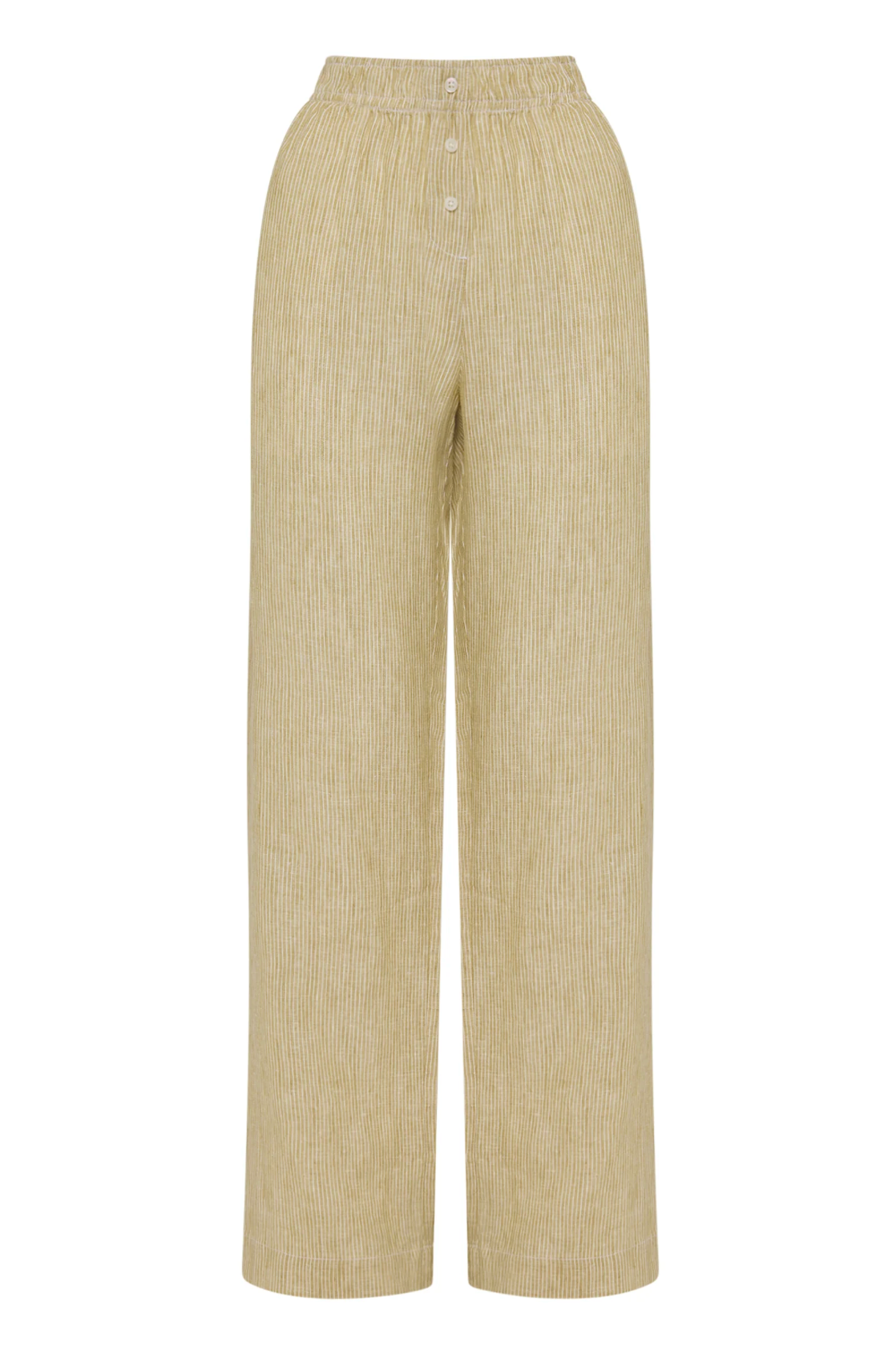 Moss Striped Linen Pant