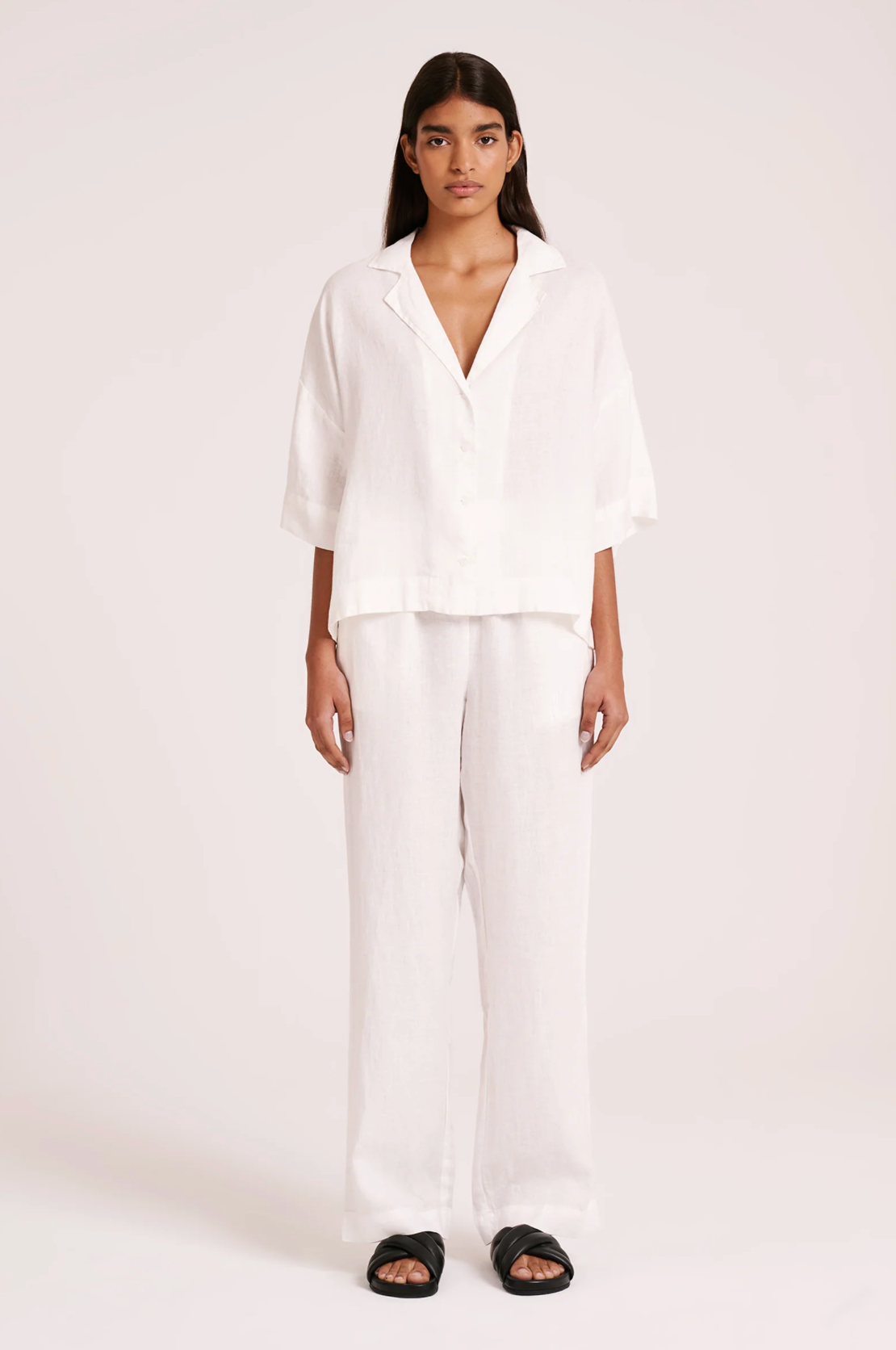 White Lounge Linen Pant