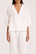 White Lounge Linen Top