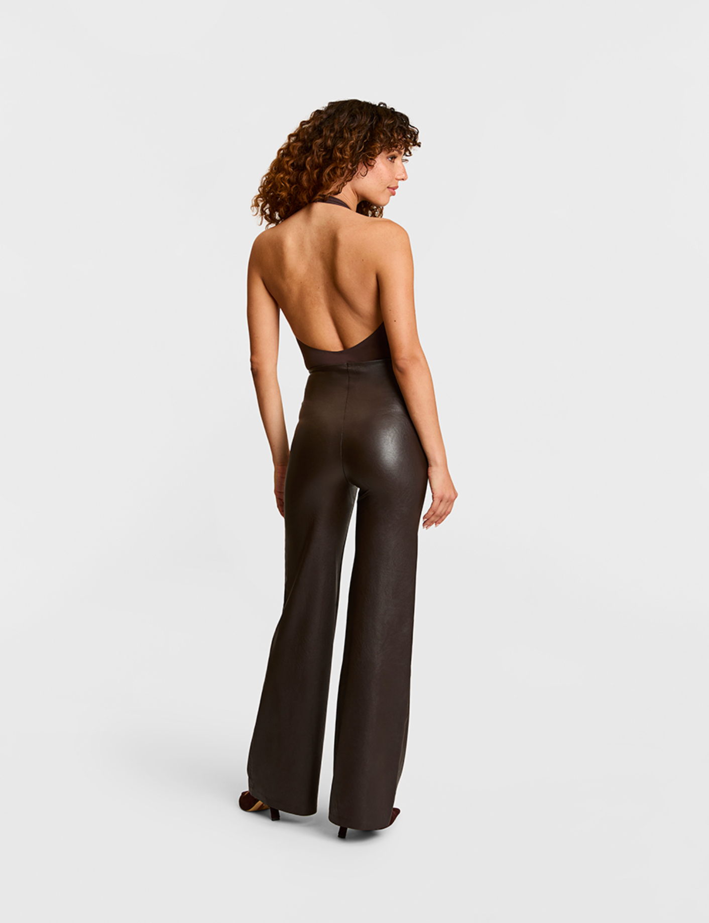 Commando Espresso Faux Leather Wide Leg Pant